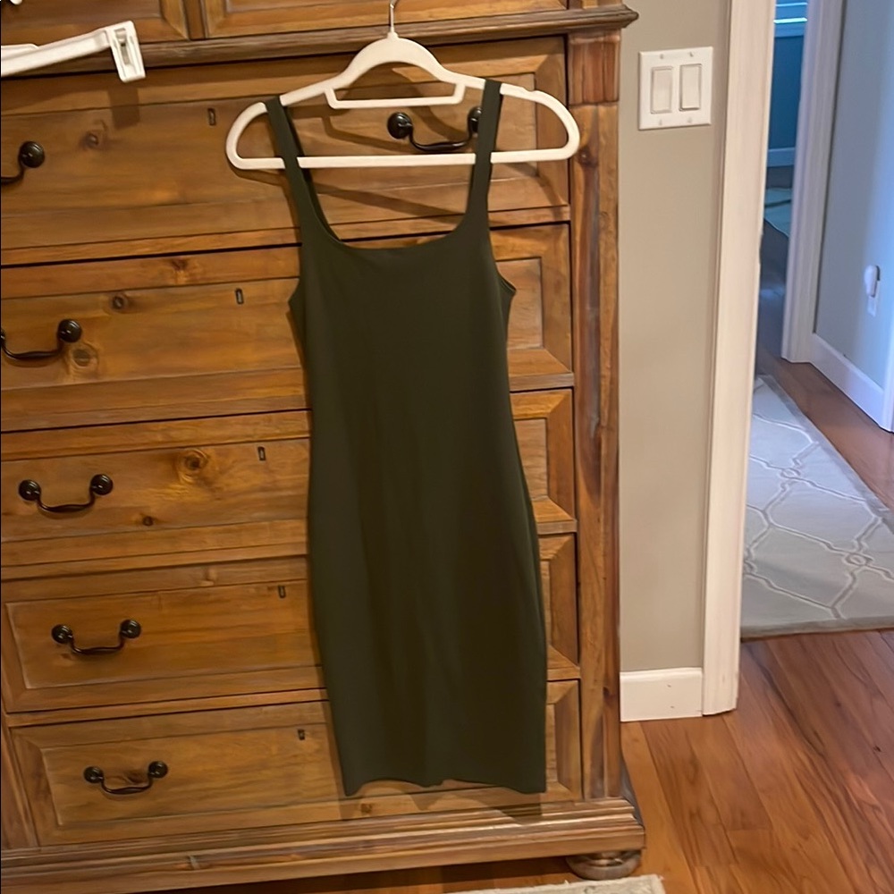 Elegant Olive Green Dress